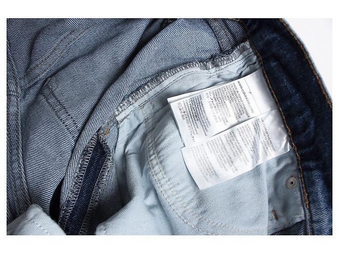 Jeans Calvin Klein Blue con ribete de logo Azul - vista 6