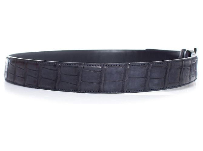 Loro Piana Alligator-Gürtel aus blauer Leder - Ansicht 4