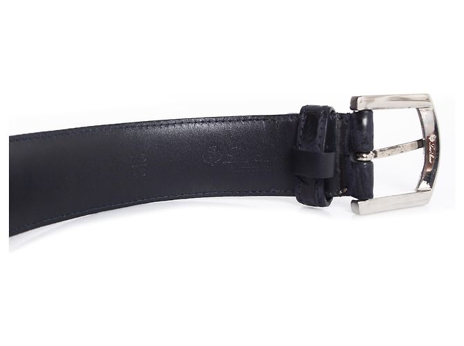 Loro Piana Alligator-Gürtel aus blauer Leder - Ansicht 6