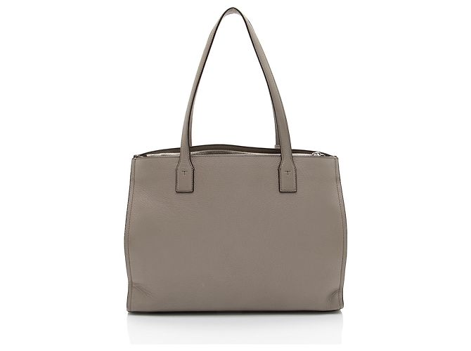 Tory Burch Große Thea Tasche aus genarbtem Leder mit Quasten Grau - Ansicht 3