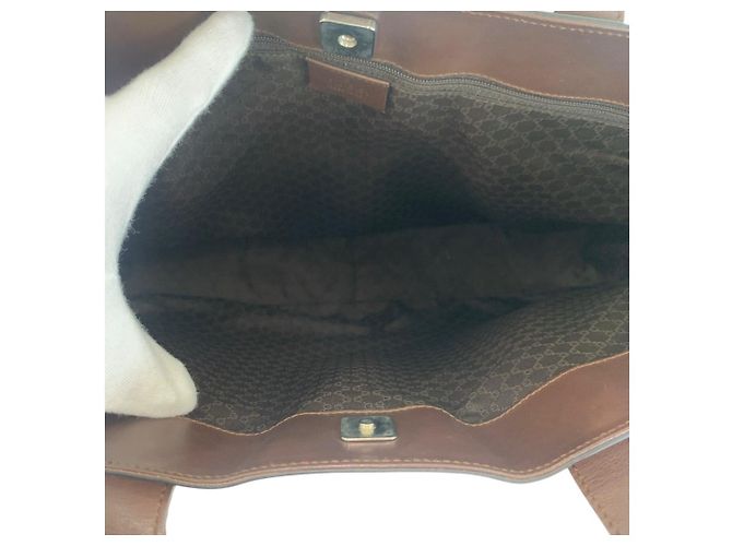 Gucci Leder Tragetasche Braun - Ansicht 9