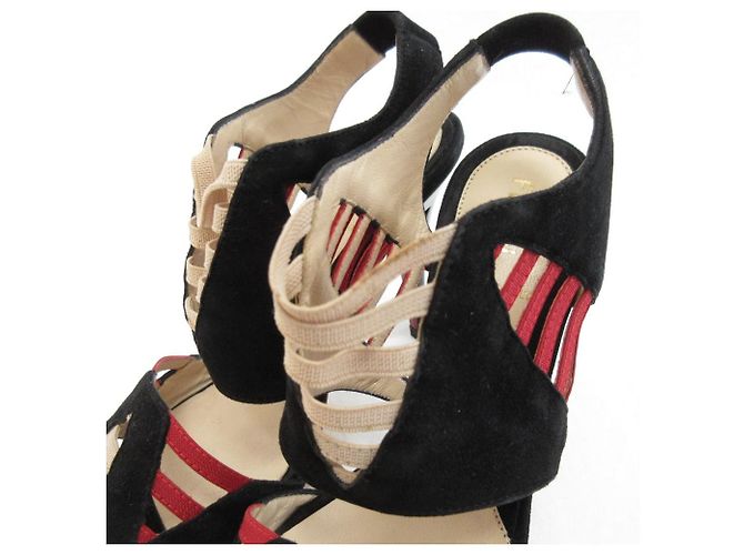 Fendi Wildleder High Heel Sandalen Schwarz - Ansicht 10