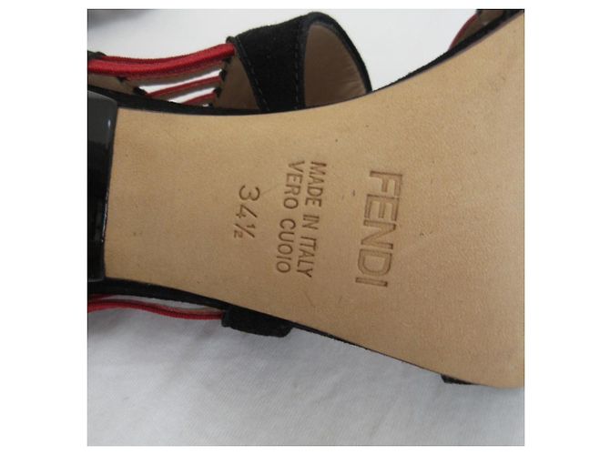 Fendi Wildleder High Heel Sandalen Schwarz - Ansicht 7
