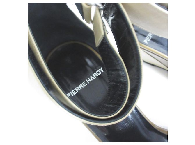 Autre Marque Sandali wedge color block Pierre Hardy Nero Beige - vista 6