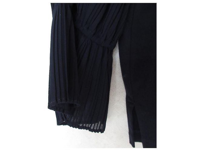 Autre Marque Pullover con maniche in chiffon liscio a torsione alta Kumikyoku Blu Blu navy - vista 4
