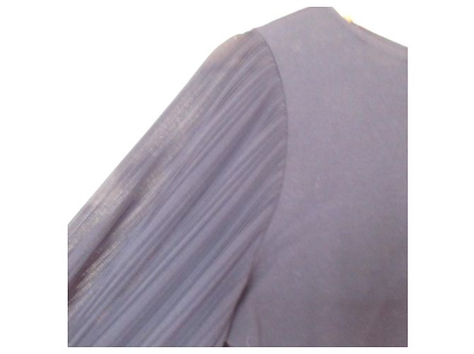 Autre Marque Pullover con maniche in chiffon liscio a torsione alta Kumikyoku Blu Blu navy - vista 5