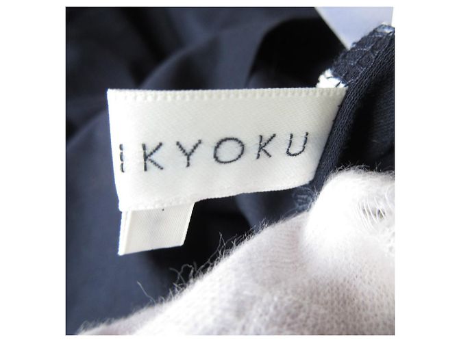 Autre Marque Pullover con maniche in chiffon liscio a torsione alta Kumikyoku Blu Blu navy - vista 8