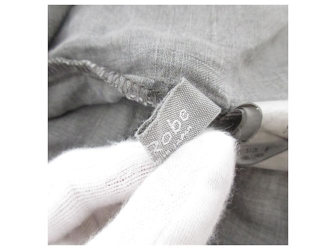 Autre Marque Vestido de algodão com pregas e mudança de estilo Cinza - vista 7
