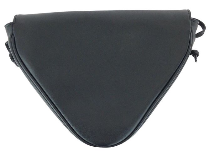 Céline Bolsa de ombro em couro com logo triangular Celine Preto - vista 2