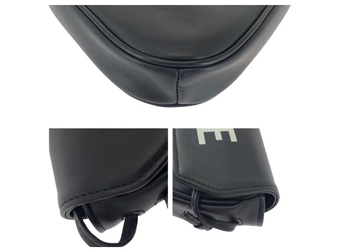 Céline Bolsa de ombro em couro com logo triangular Celine Preto - vista 4