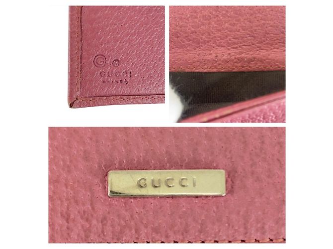 Portafoglio lungo in pelle rosa Gucci - vista 5