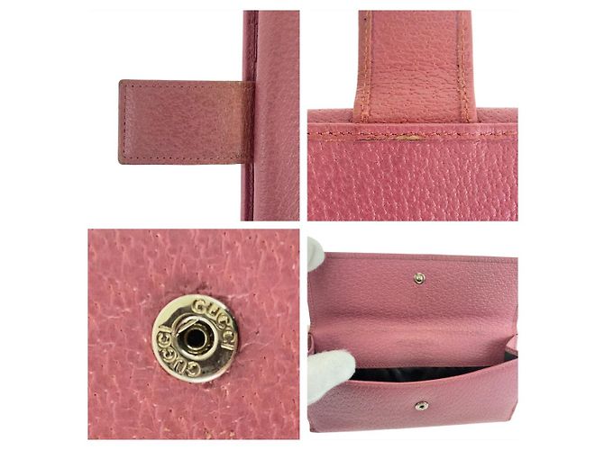Portafoglio lungo in pelle rosa Gucci - vista 7
