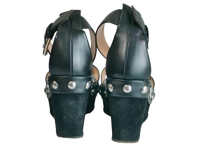 Autre Marque Sandali con zeppa in pelle chiodati Gianvito Rossi Nero - vista 4