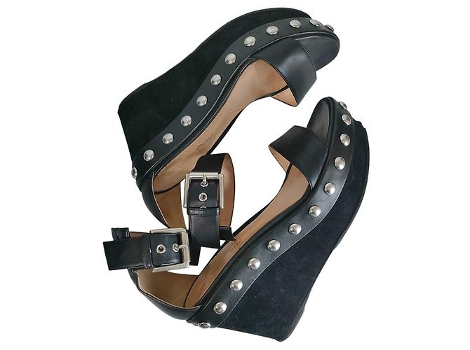 Autre Marque Sandali con zeppa in pelle chiodati Gianvito Rossi Nero - vista 6