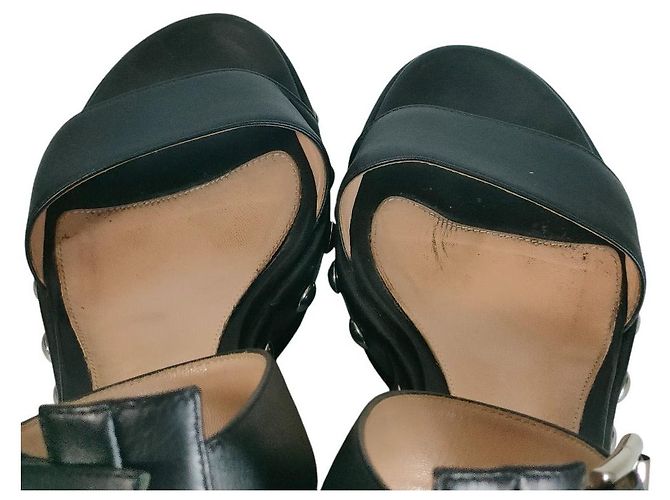 Autre Marque Sandali con zeppa in pelle chiodati Gianvito Rossi Nero - vista 7