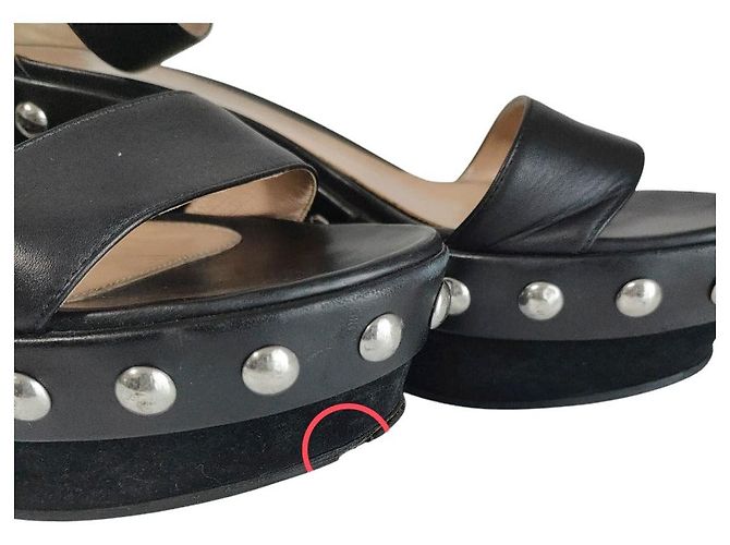 Autre Marque Sandali con zeppa in pelle chiodati Gianvito Rossi Nero - vista 9