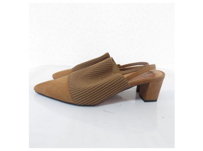 Autre Marque Sandali in maglia a coste Double Standard Clothing Marrone Cammello - vista 2