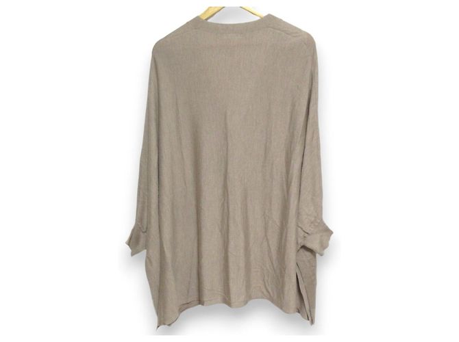 Autre Marque Cardigan lungo in seta e cashmere ebure Beige - vista 2