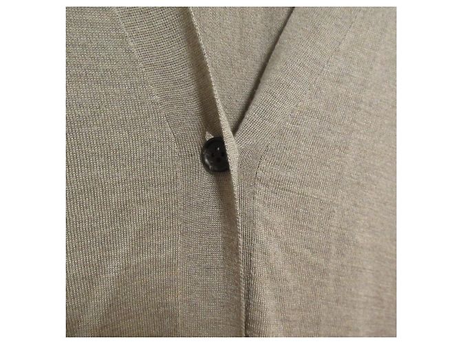 Autre Marque Cardigan lungo in seta e cashmere ebure Beige - vista 3