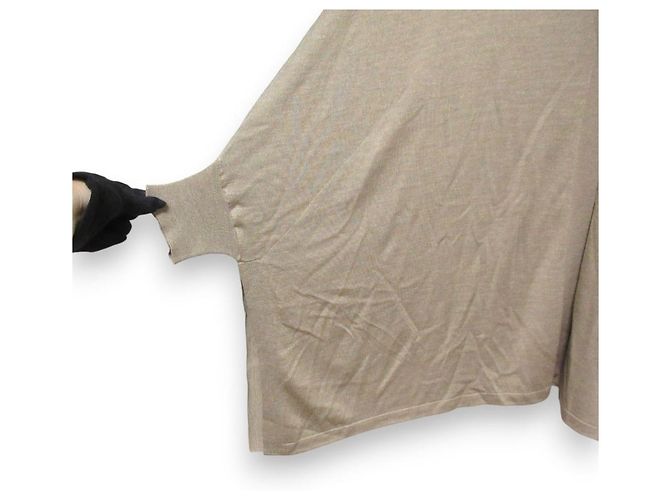 Autre Marque Cardigan lungo in seta e cashmere ebure Beige - vista 4