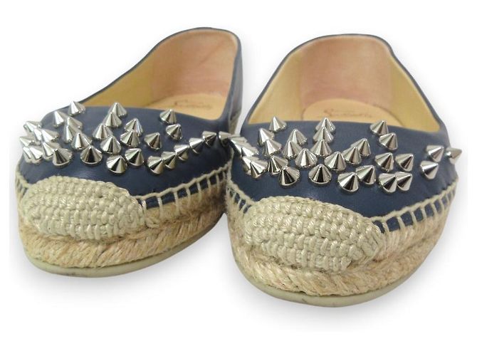 Espadrillas Piane Spike Studs Christian Louboutin Blu - vista 3