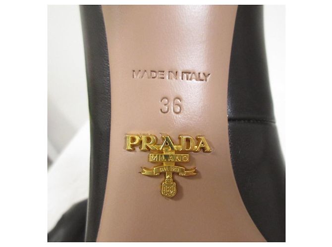 Prada Crossband Leder Pumps Schwarz - Ansicht 10
