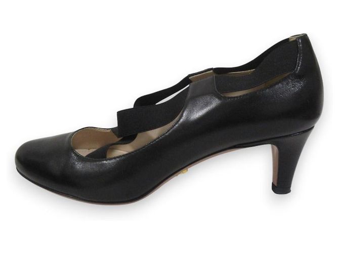 Prada Crossband Leder Pumps Schwarz - Ansicht 2