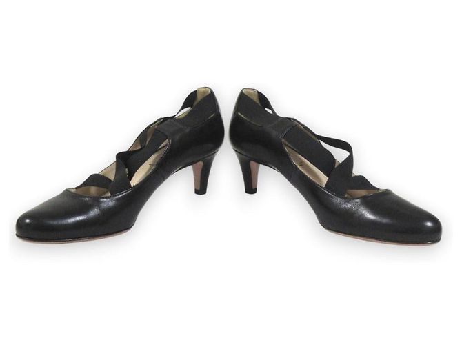 Prada Crossband Leder Pumps Schwarz - Ansicht 4