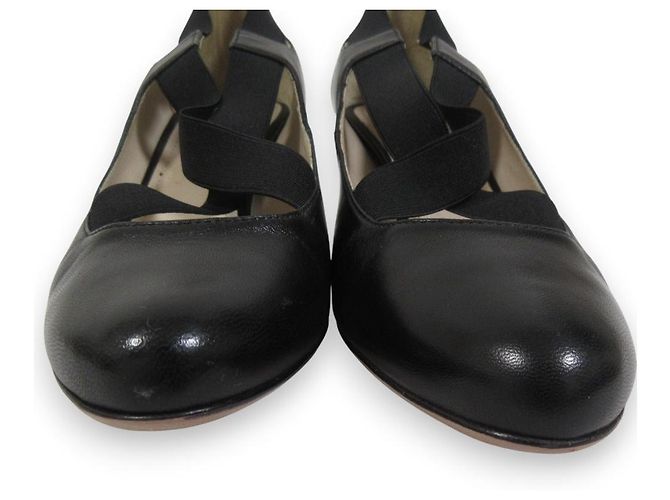 Prada Crossband Leder Pumps Schwarz - Ansicht 7