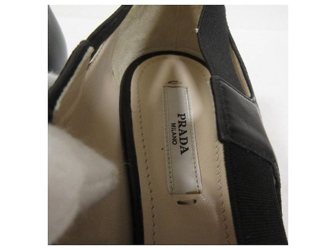 Prada Crossband Leder Pumps Schwarz - Ansicht 9