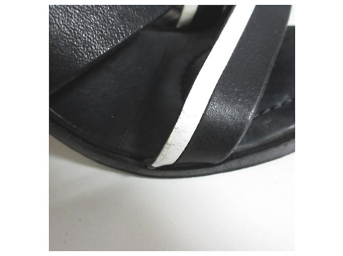 Autre Marque MAX&Co. Leder Chunky Heel Riemchensandalen Schwarz - Ansicht 11