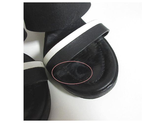 Autre Marque MAX&Co. Leder Chunky Heel Riemchensandalen Schwarz - Ansicht 8