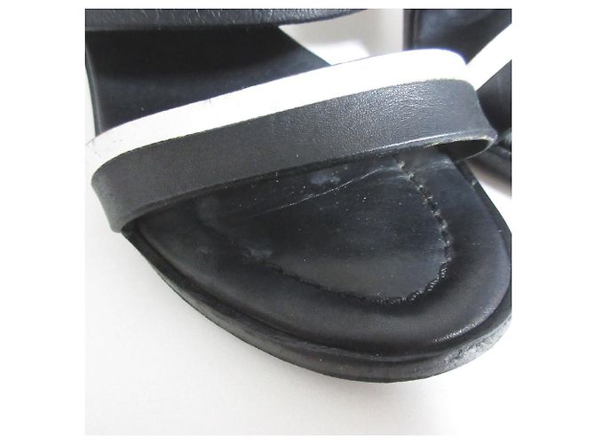 Autre Marque MAX&Co. Leder Chunky Heel Riemchensandalen Schwarz - Ansicht 9
