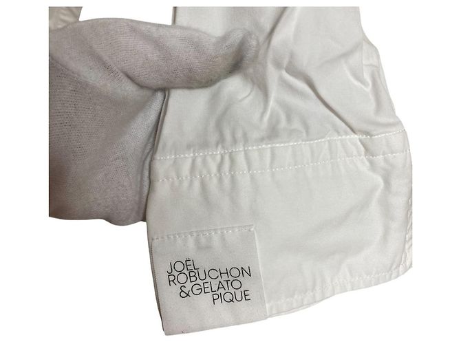 Autre Marque Camicia Lunga in Cellulosa JOEL ROBUCHON Gelato Pique Bianco - vista 4