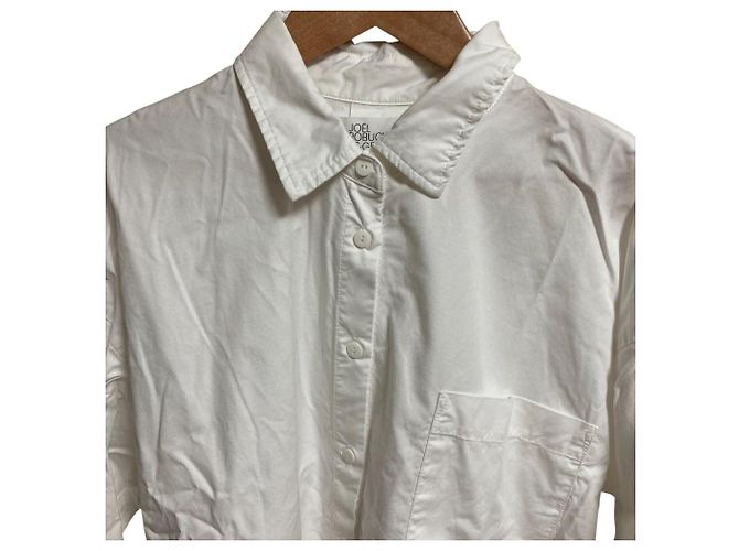 Autre Marque Camicia Lunga in Cellulosa JOEL ROBUCHON Gelato Pique Bianco - vista 5