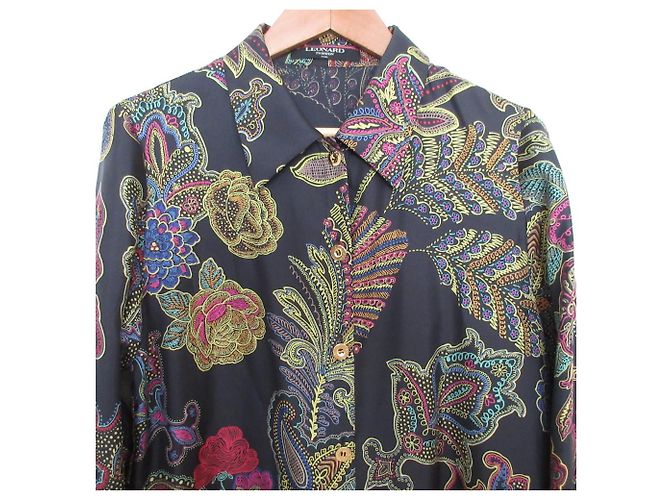 Autre Marque Camisa de seda estampada LEONARD Multicolor - vista 3
