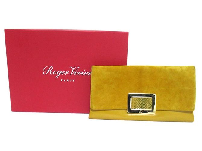 Borsa a spalla 2 in 1 in pelle scamosciata Roger Vivier Giallo Senape - vista 14