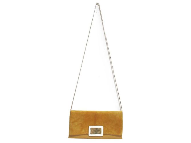Borsa a spalla 2 in 1 in pelle scamosciata Roger Vivier Giallo Senape - vista 3