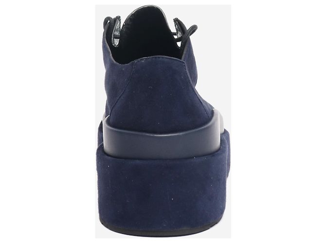 Jil Sander Blaue Wildleder-Plateauschuhe - Größe EU 38,5 - Ansicht 3