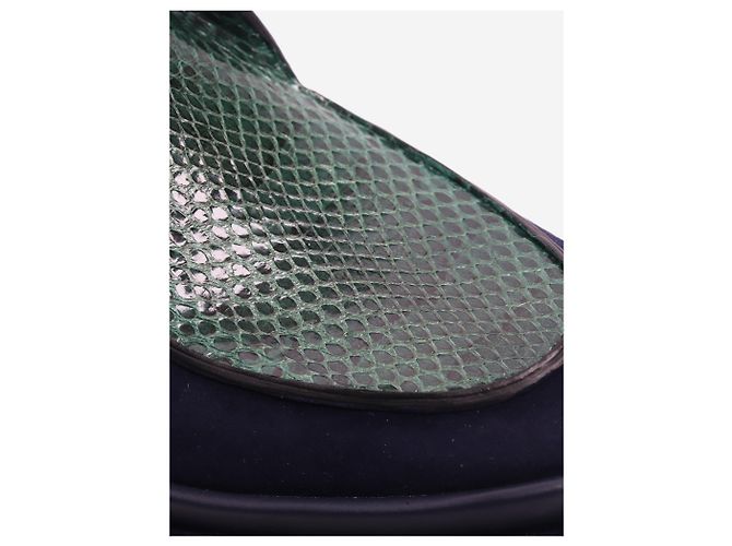 Jil Sander Blaue Wildleder-Plateauschuhe - Größe EU 38,5 - Ansicht 4