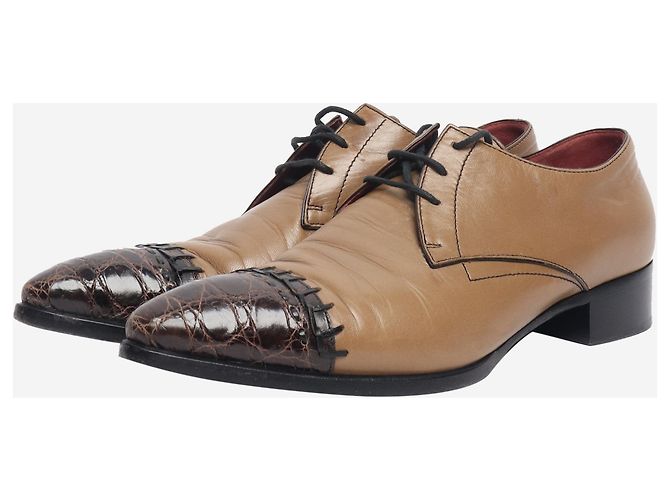 Prada Scarpe in pelle tan con lacci - taglia EU 38 Marrone - vista 2