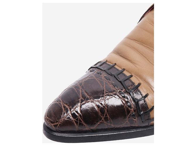 Prada Scarpe in pelle tan con lacci - taglia EU 38 Marrone - vista 3