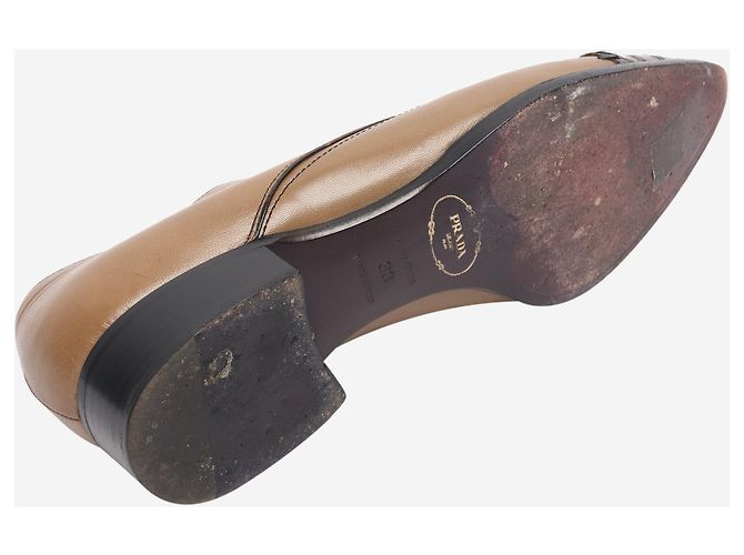 Prada Scarpe in pelle tan con lacci - taglia EU 38 Marrone - vista 5