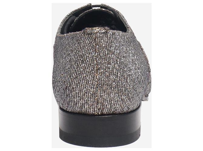 Saint Laurent Glitzernde goldene Schnürschuhe - Größe EU 38,5 - Ansicht 3