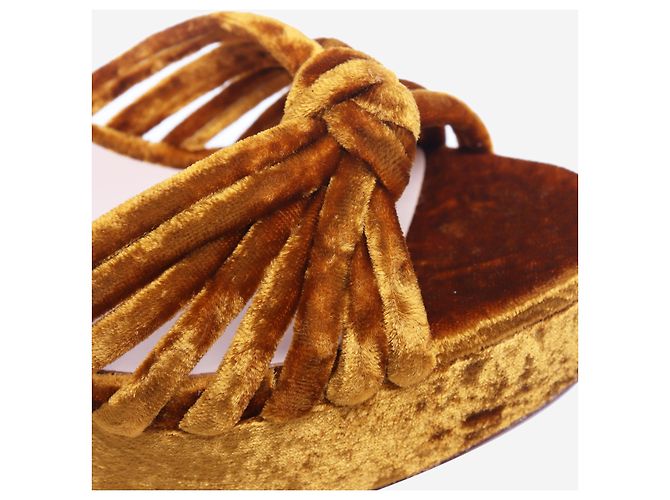 Loeffler Randall Plattformsandalen aus rostorangevelours - Größe EU 35.5 - Ansicht 4