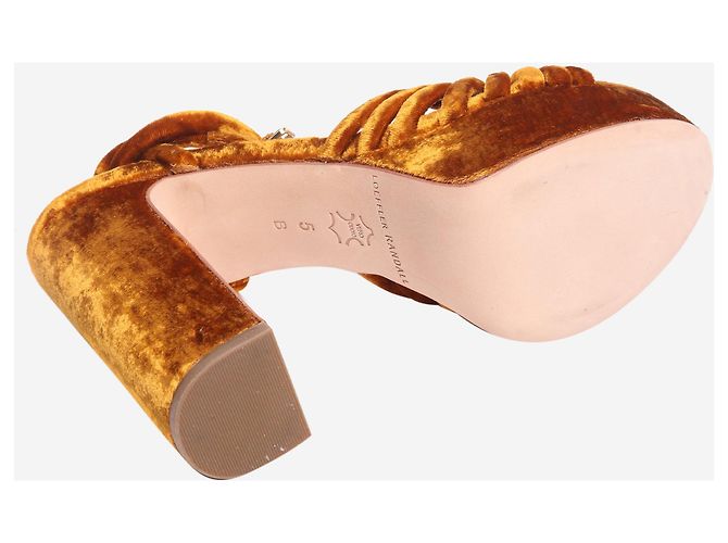 Loeffler Randall Plattformsandalen aus rostorangevelours - Größe EU 35.5 - Ansicht 5