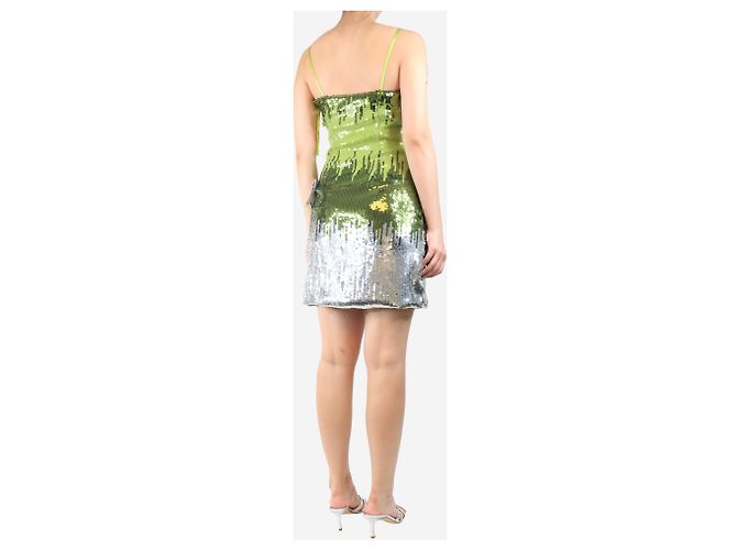 Autre Marque Grünes Pailletten-Minikleid - Größe UK 8 - Ansicht 2
