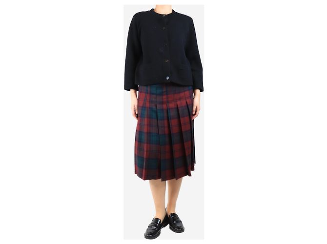 Red Valentino Falda de mezcla de lana a cuadros marrón - talla UK 12 Castaño - vista 2