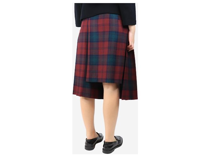 Red Valentino Falda de mezcla de lana a cuadros marrón - talla UK 12 Castaño - vista 3