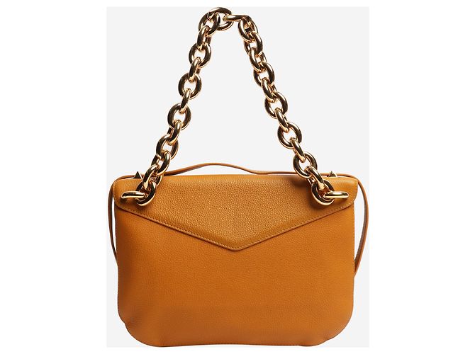 Bottega Veneta Borsa a tracolla gialla a forma di busta - vista 4